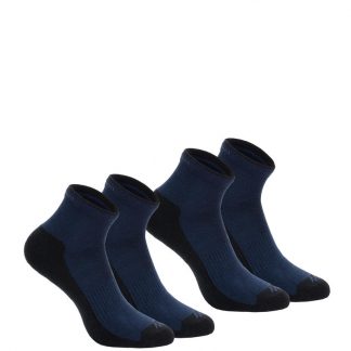 Country walking socks nh 100 mid x2 pairs - navy